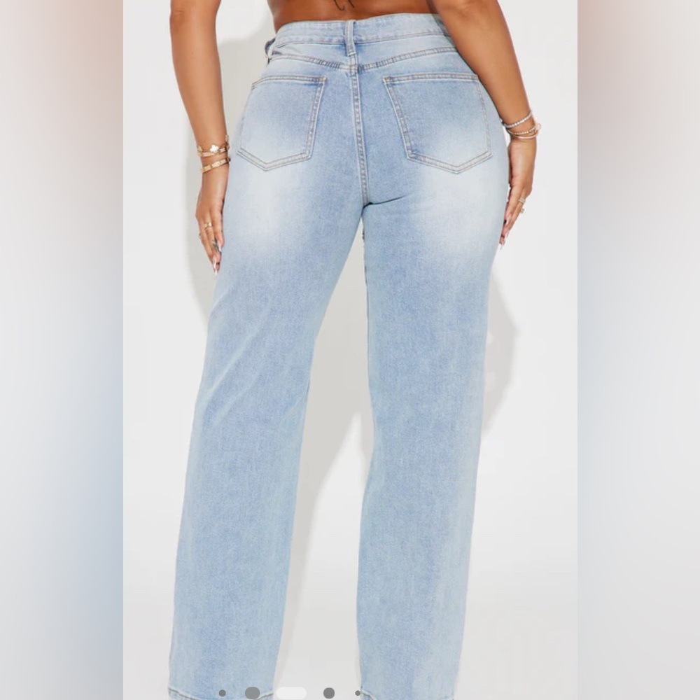 Fashion Nova Light Blue Embellished Jeans